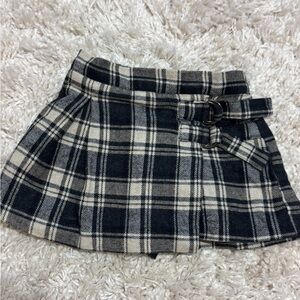 Plaid Skort with Buckle Detail
